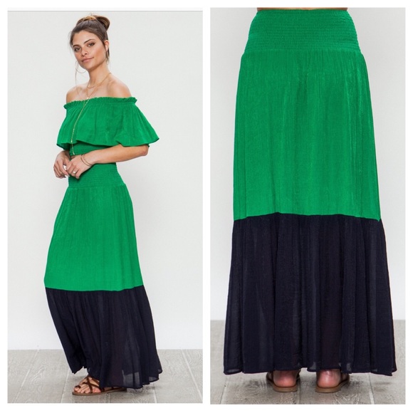 HailJax Dresses & Skirts - Two-Tone Gauze Maxi Skirt
